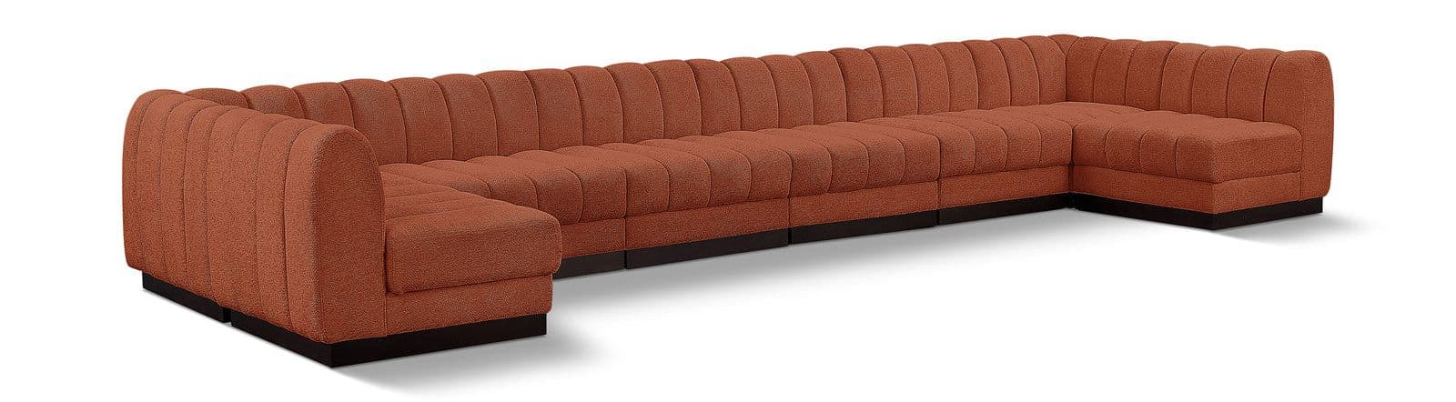 Opal 197" Chenille Fabric Upholstered Sectional, 8-Piece