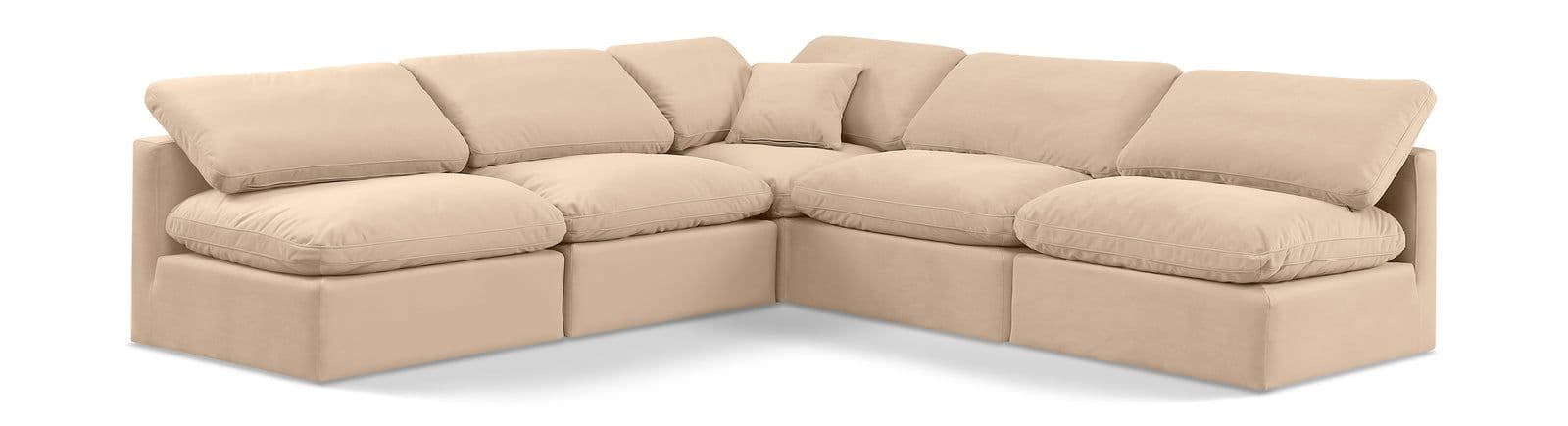 Sloane 105" Velvet Upholstered Sectional, 5-Piece