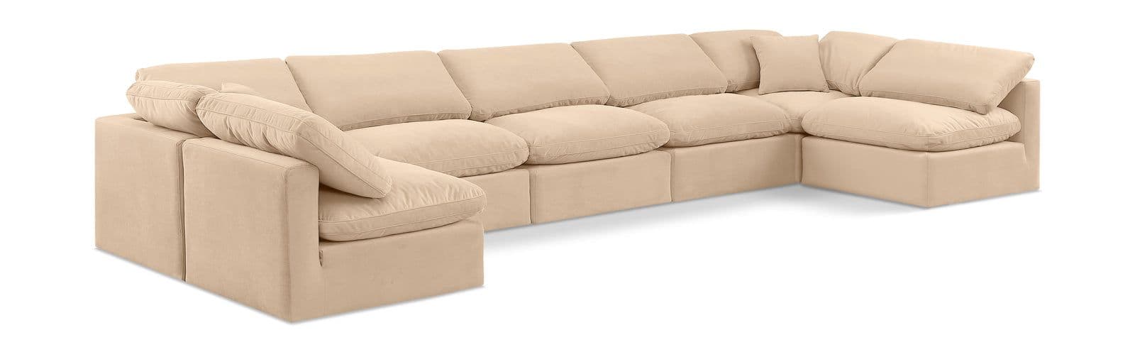 Sloane 175" Velvet Upholstered Sectional, 7-Piece