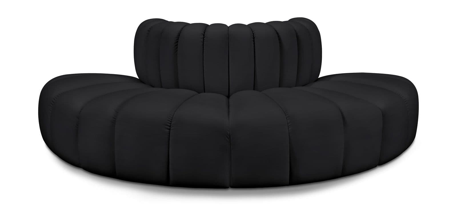 Yara 90" Vegan Leather Upholstered Sectional, 4-Piece