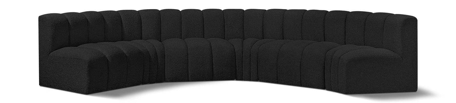 Yara 151" Boucle Fabric Upholstered Sectional, 6-Piece