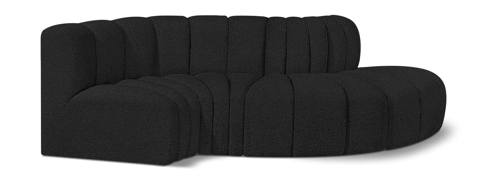Yara 104" Boucle Fabric Upholstered Sectional, 4-Piece
