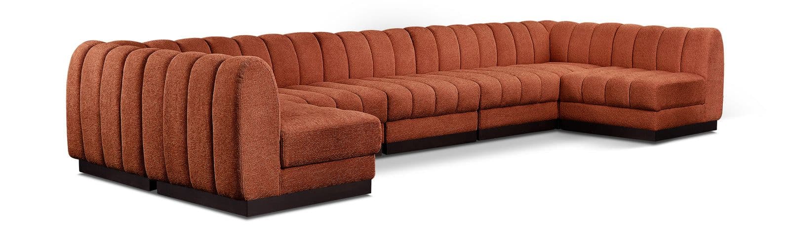 Opal 165" Chenille Fabric Upholstered Sectional, 7-Piece