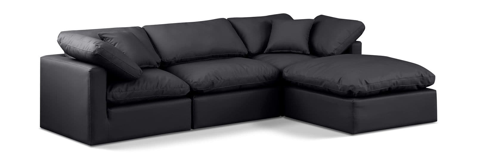 Sloane 105" Vegan Leather Upholstered Sectional, 4-Piece