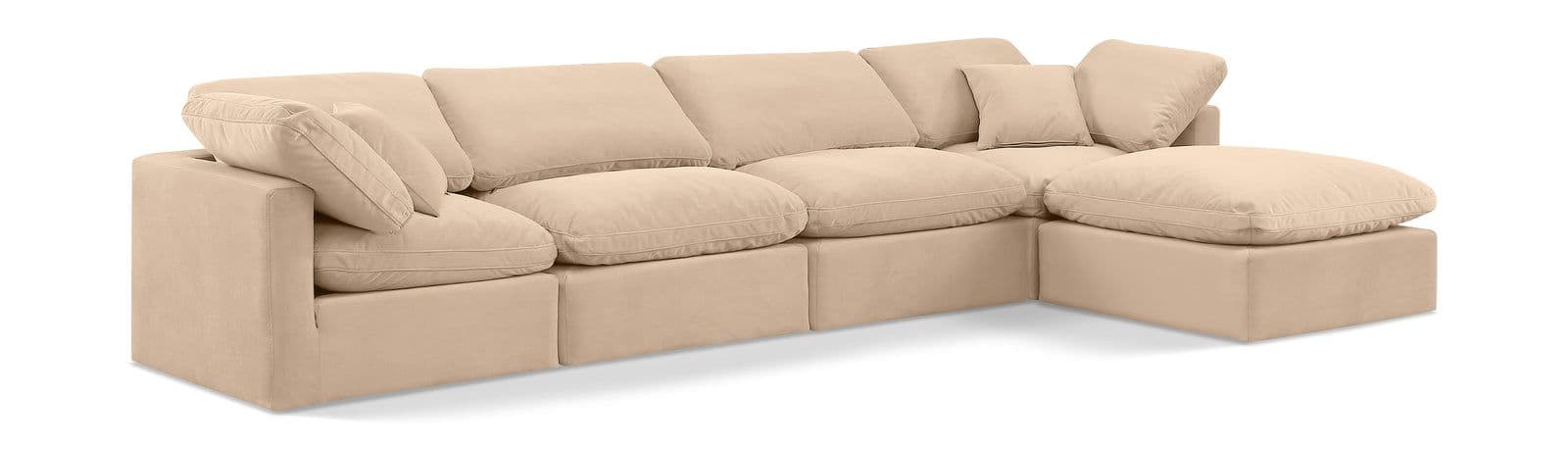 Sloane 140" Velvet Upholstered Sectional, 5-Piece