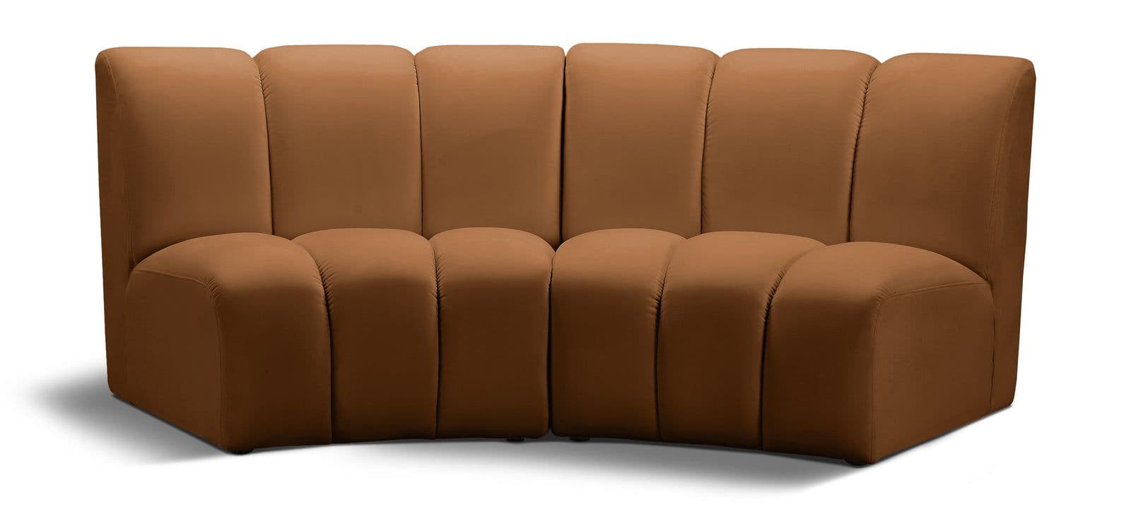 Isolde 83" Saddle Velvet Upholstered Sectional, 2-Piece