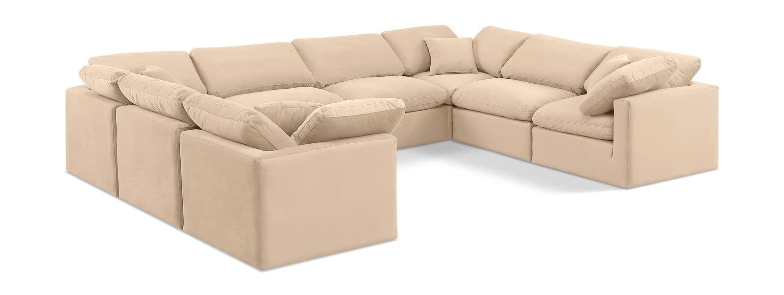 Sloane 140" Velvet Upholstered Sectional, 8-Piece