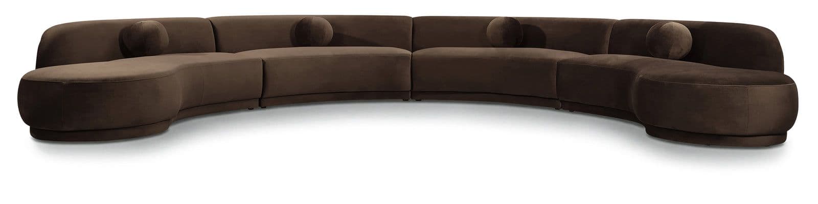 Juniper 189" Brown Velvet Performance Fabric Upholstered Sectional