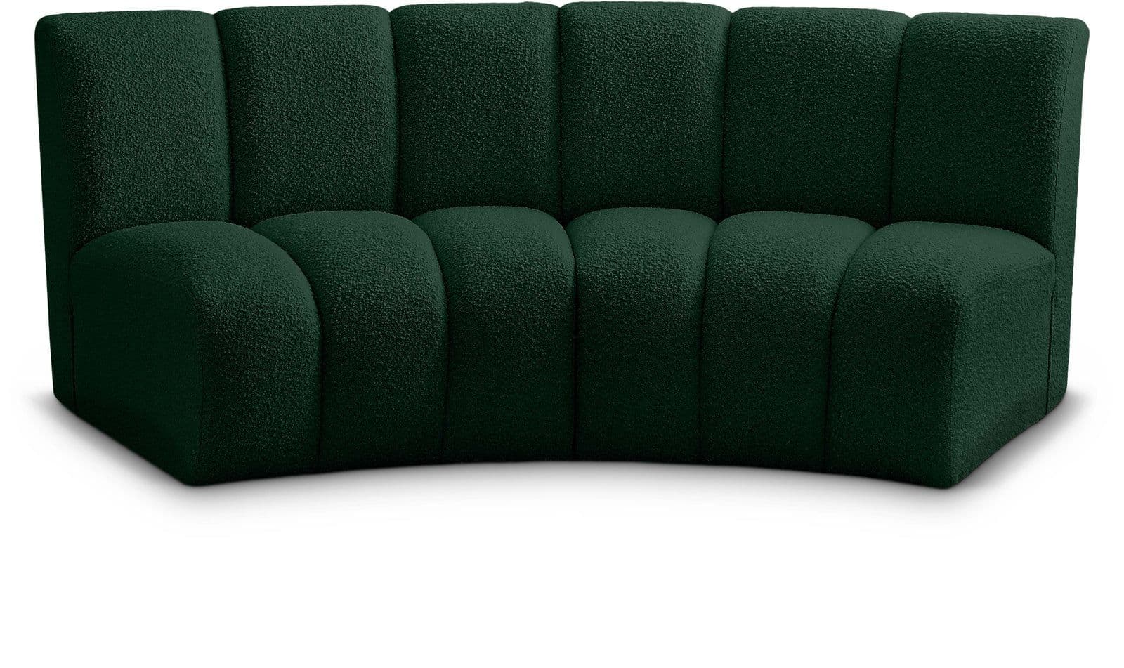 Isolde 83" Green Boucle Fabric Upholstered Sectional, 2-Piece
