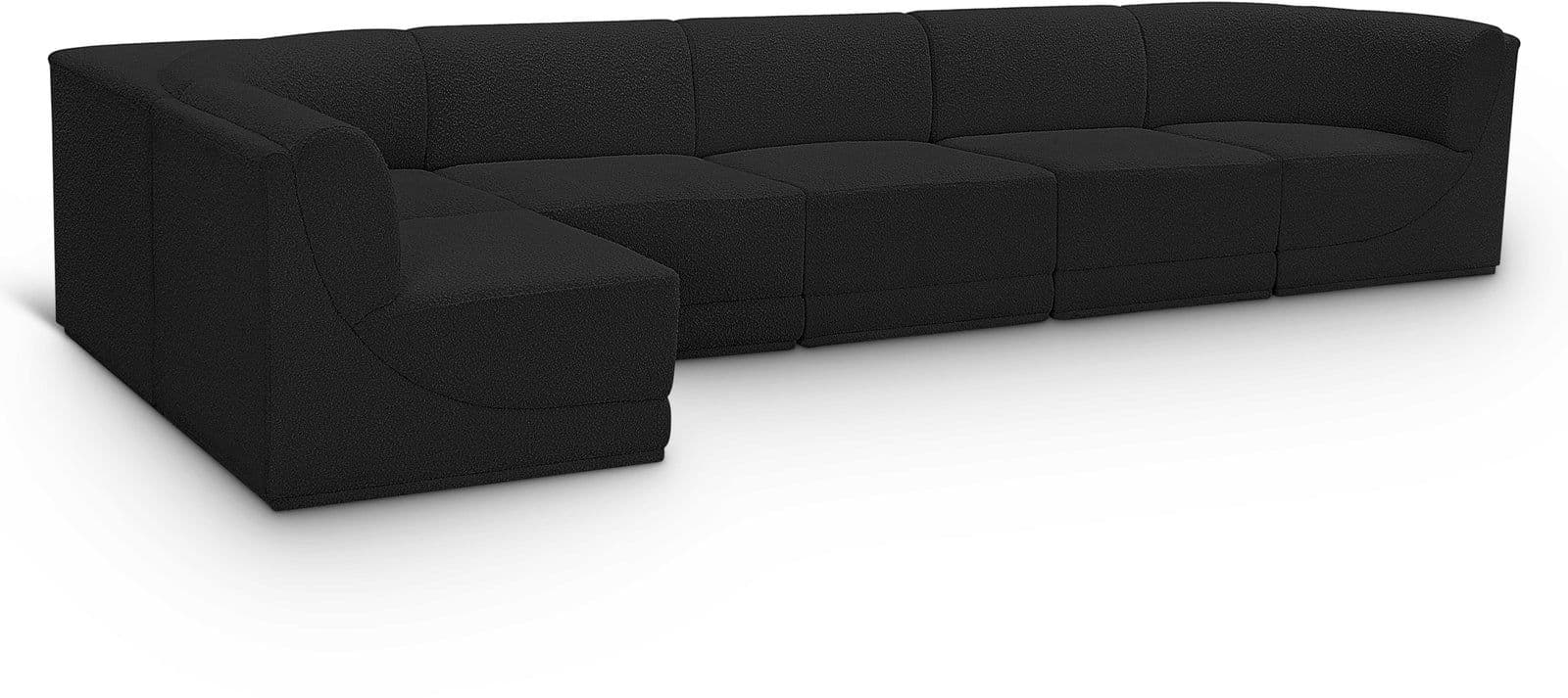 Harlow 158" Boucle Fabric Upholstered Sectional, 6-Piece