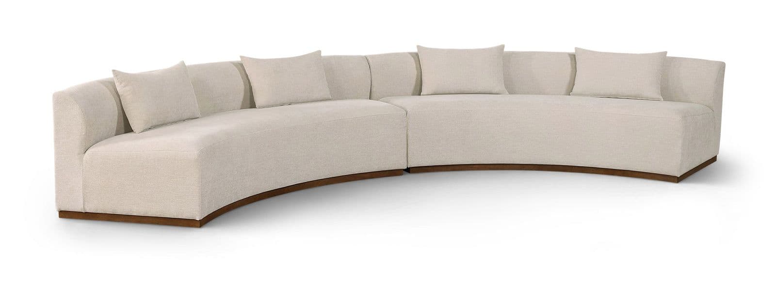 Orla 182.5" Beige Chenille Fabric Upholstered Sectional, 2-Piece