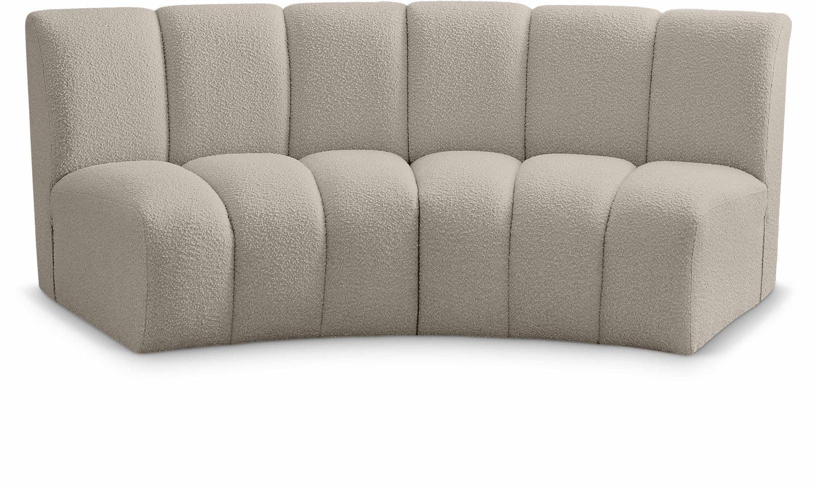 Isolde 83" Brown Boucle Fabric Upholstered Sectional, 2-Piece