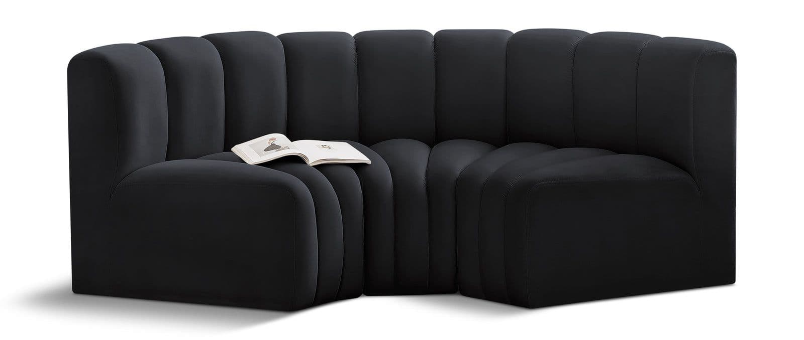Yara 80" Velvet Upholstered Sectional, 3-Piece
