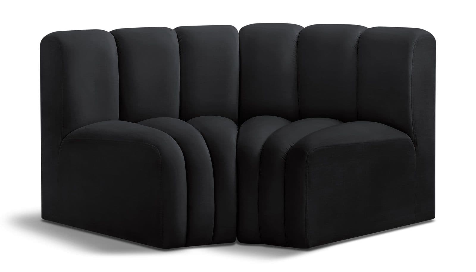 Yara 60" Velvet Upholstered Sectional, 2-Piece (Style 2)