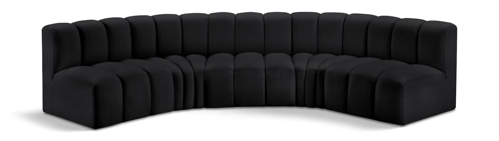 Yara 133" Vegan Leather Upholstered Sectional, 5-Piece