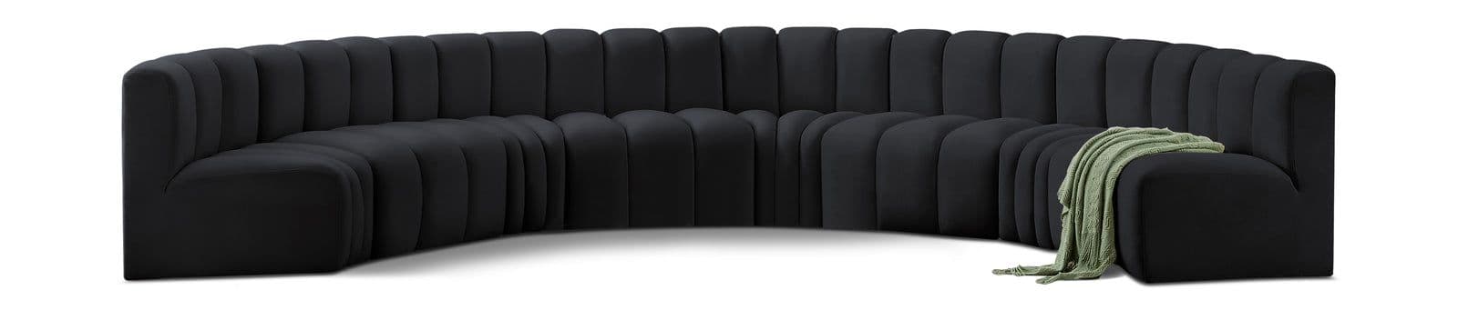 Yara 162" Velvet Upholstered Sectional, 8-Piece