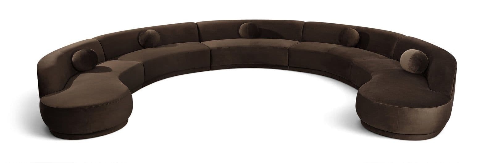 Juniper 192" Brown Velvet Performance Fabric Upholstered Sectional