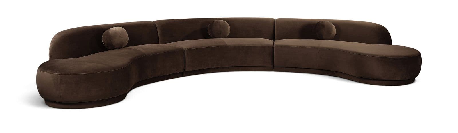 Juniper 177.5" Brown Velvet Performance Fabric Upholstered Sectional