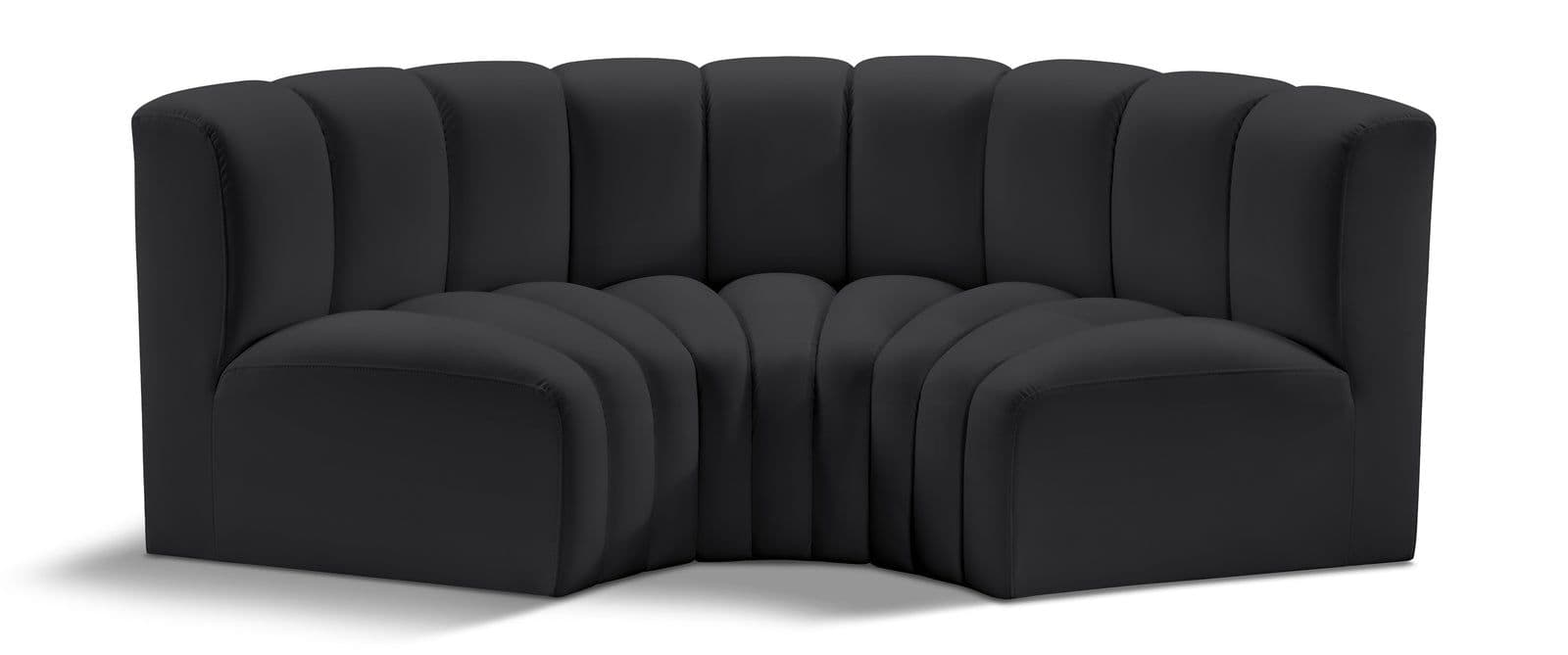 Yara 80" Vegan Leather Upholstered Sectional, 3-Piece