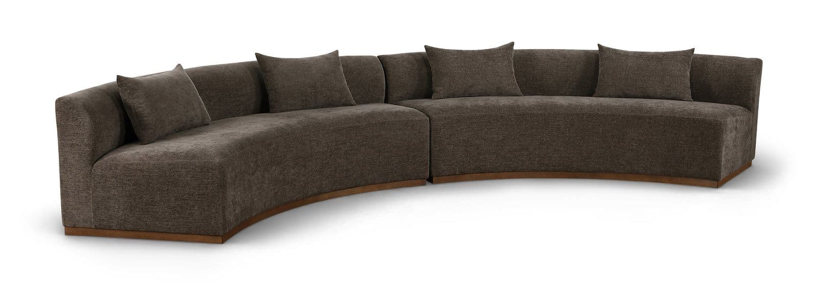 Orla 182.5" Brown Chenille Fabric Upholstered Sectional, 2-Piece