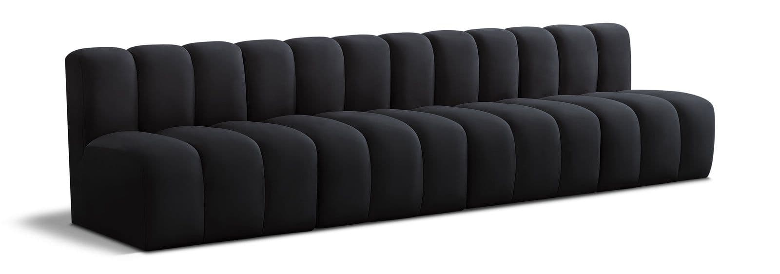 Yara 119" Velvet Upholstered Sectional, 4-Piece