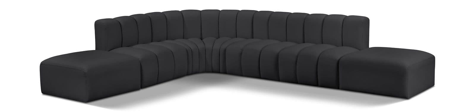 Yara 172" Vegan Leather Upholstered Sectional, 7-Piece