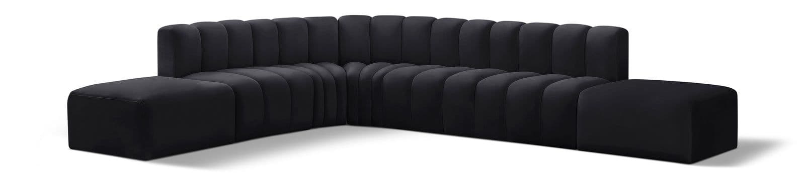 Yara 172" Velvet Upholstered Sectional, 7-Piece