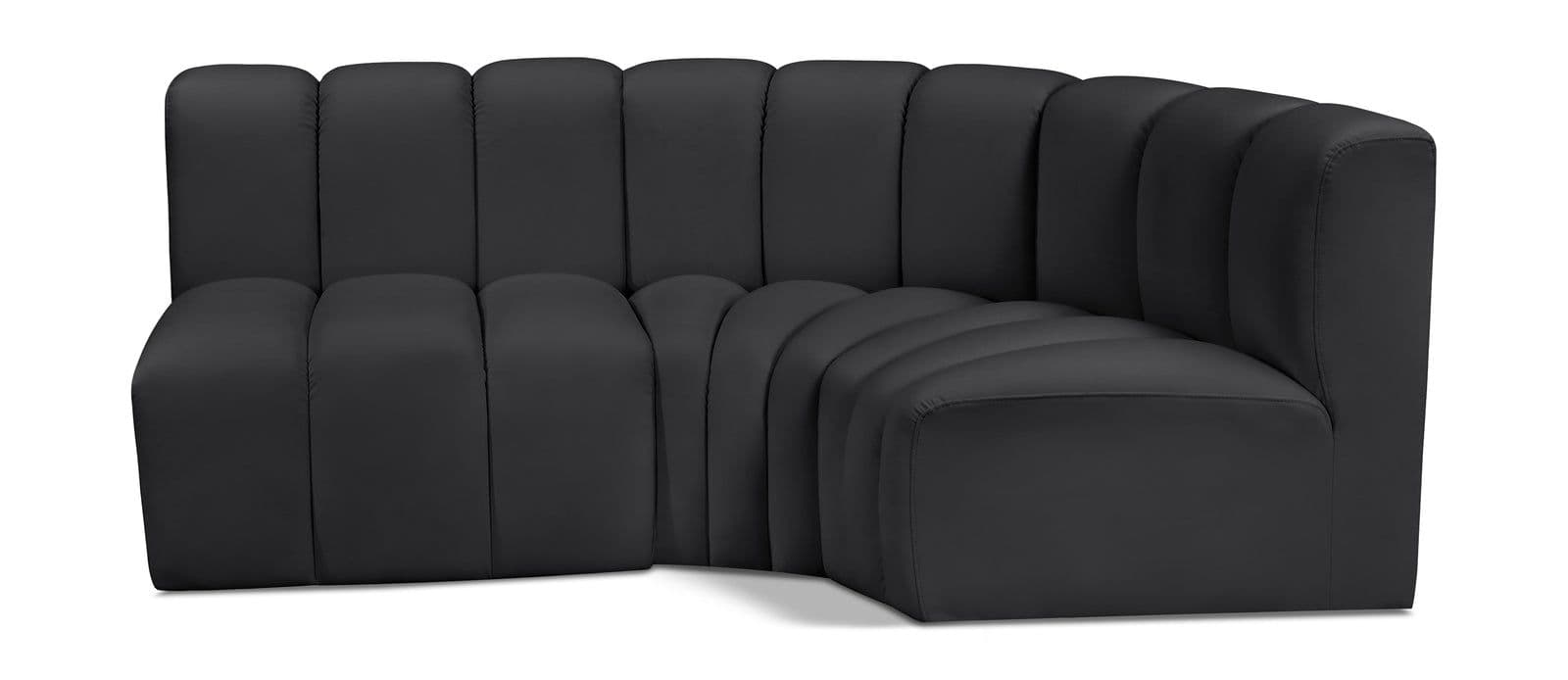 Yara 84" Vegan Leather Upholstered Sectional, 3-Piece