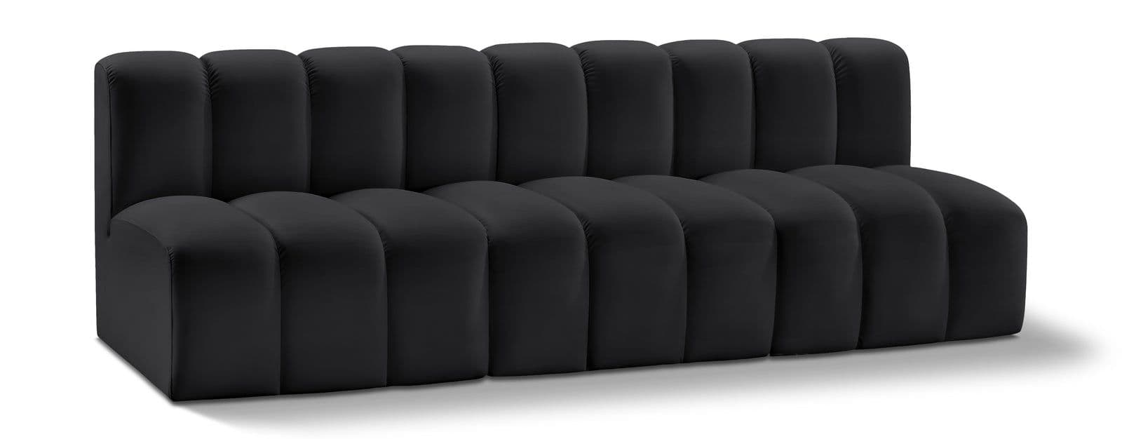 Yara 89.5" Vegan Leather Upholstered Sectional, 3-Piece