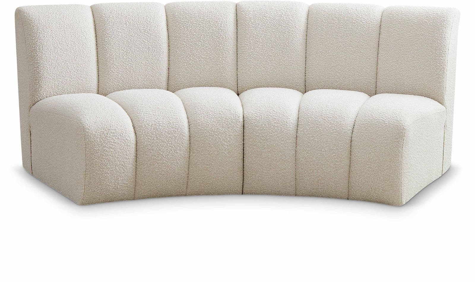 Isolde 83" Cream Boucle Fabric Upholstered Sectional, 2-Piece