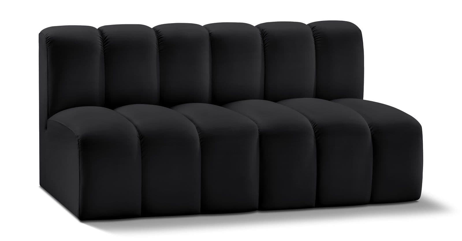 Yara 60" Vegan Leather Upholstered Sectional, 2-Piece