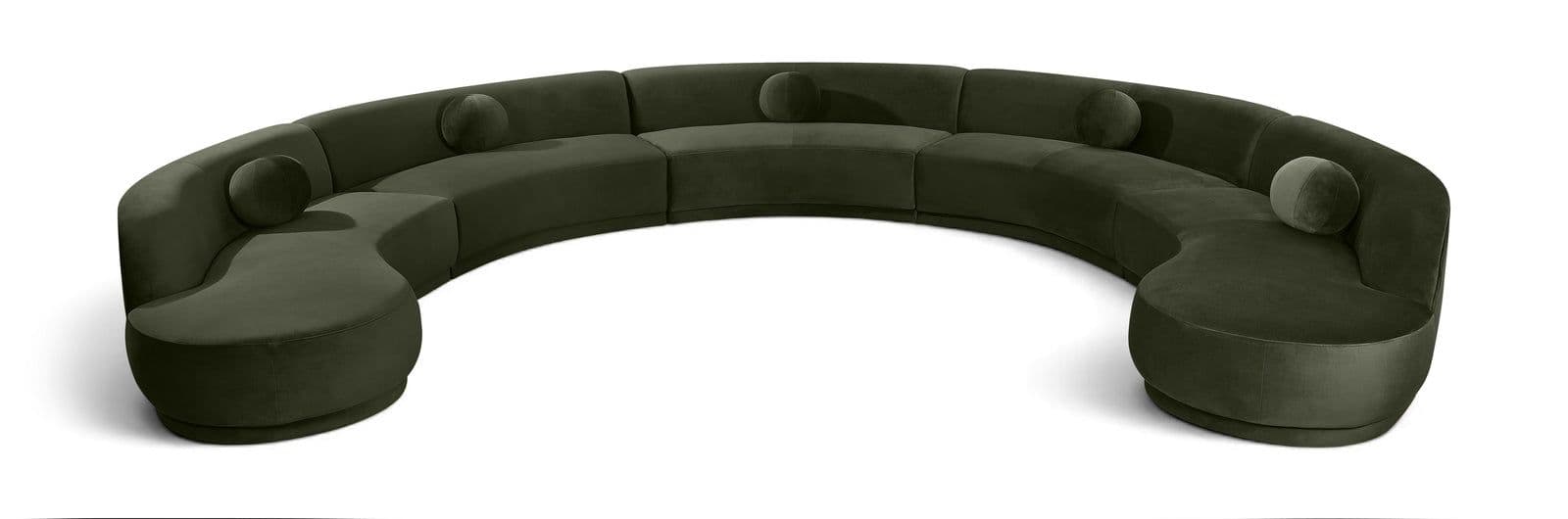Juniper 192" Green Velvet Performance Fabric Upholstered Sectional