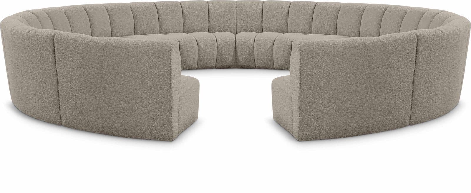 Isolde 178" Brown Boucle Fabric Upholstered Sectional, 12-Piece