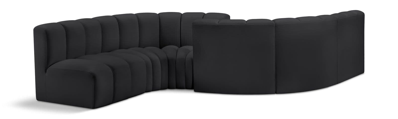 Yara 145" Vegan Leather Upholstered Sectional, 6-Piece (Style 2)