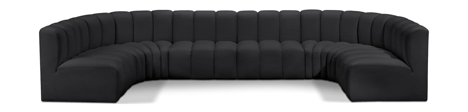 Yara 150" Vegan Leather Upholstered Sectional, 8-Piece
