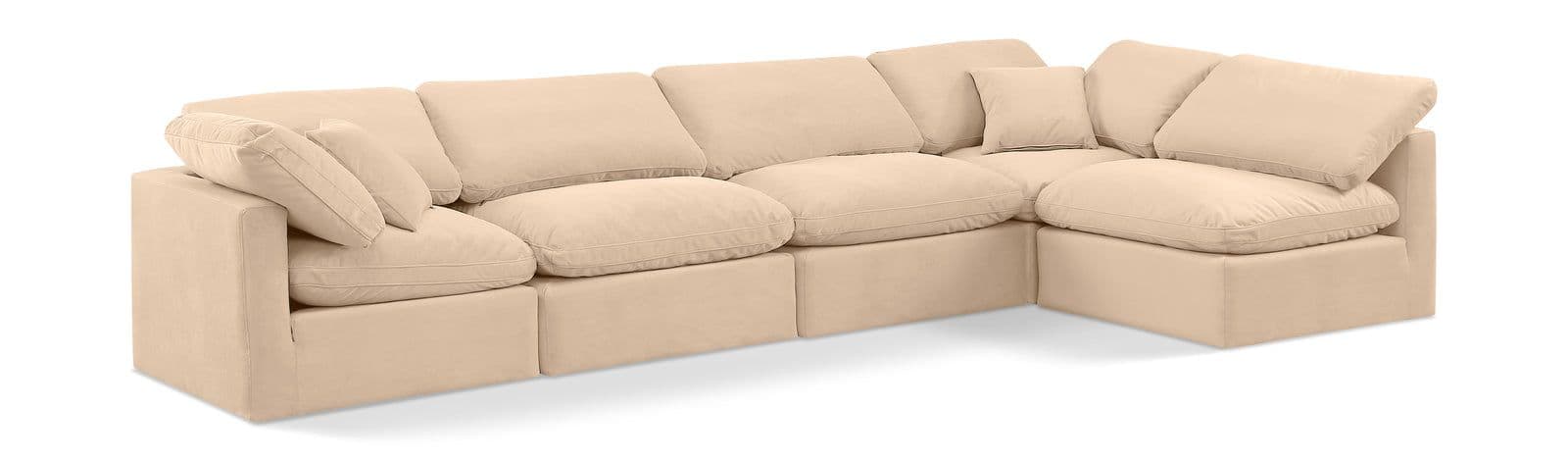 Sloane 140" Velvet Upholstered Sectional, 5-Piece (Style 2)