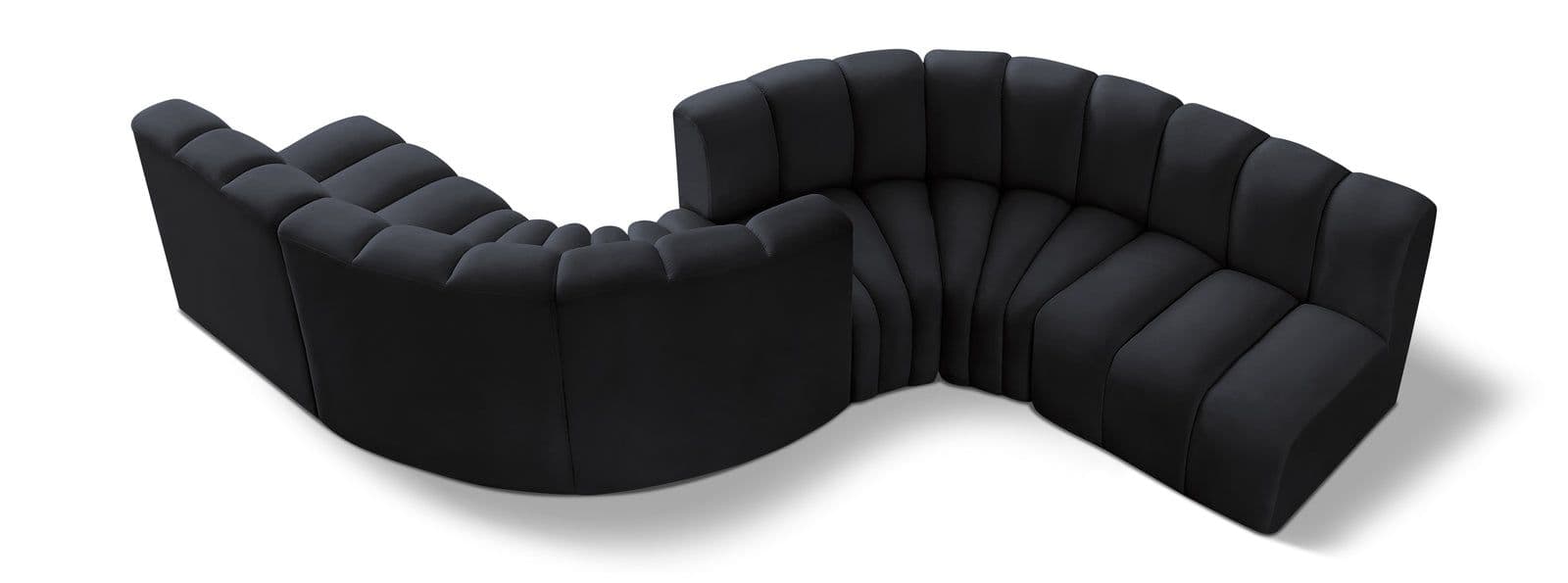 Yara 145" Velvet Upholstered Sectional, 6-Piece (Style 2)