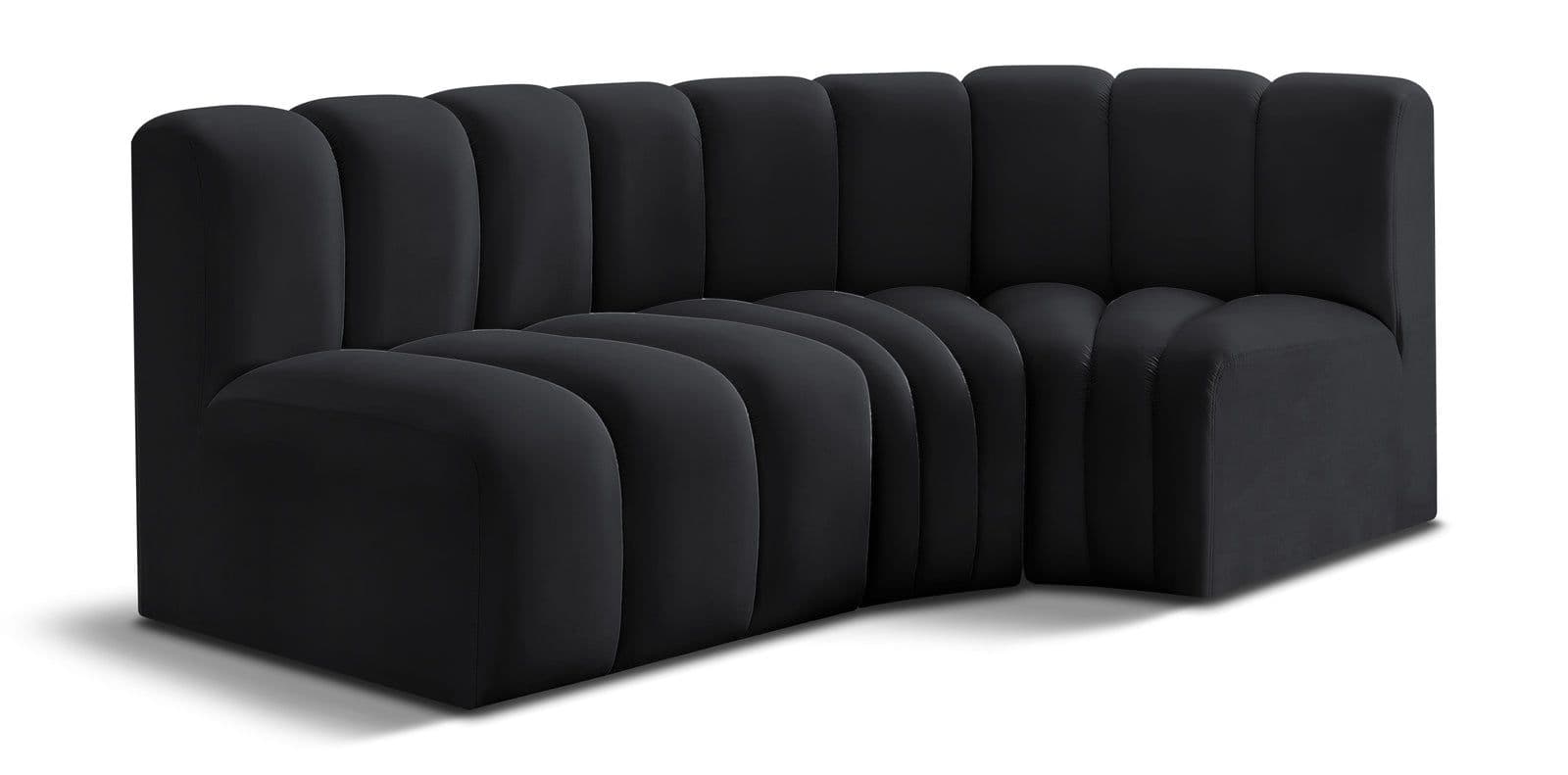Yara 84" Velvet Upholstered Sectional, 3-Piece