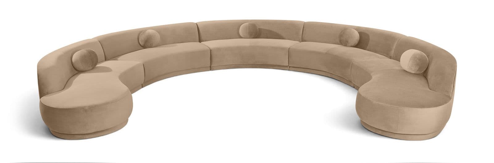 Juniper 192" Beige Velvet Performance Fabric Upholstered Sectional