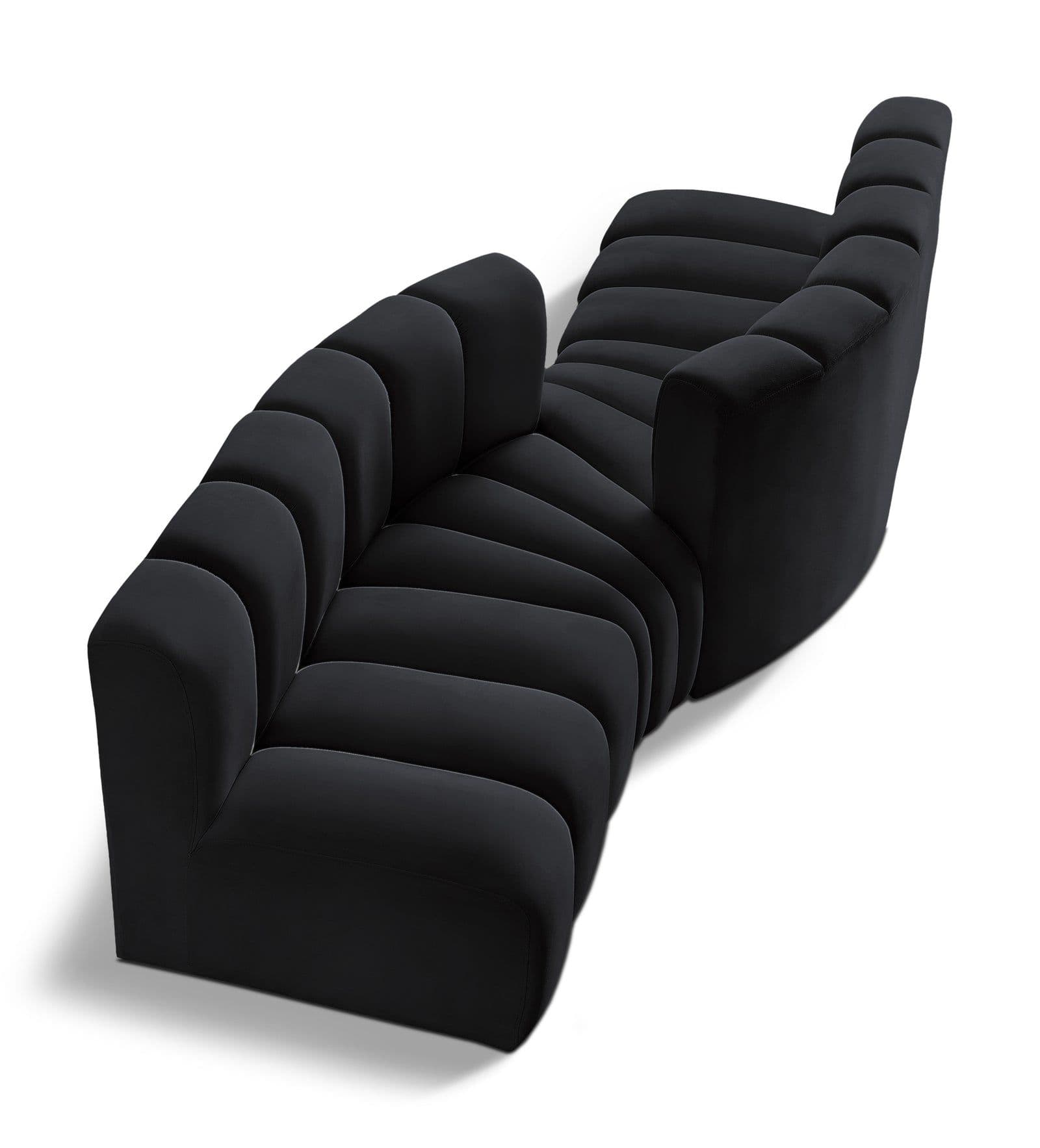 Yara 108" Velvet Upholstered Sectional, 4-Piece