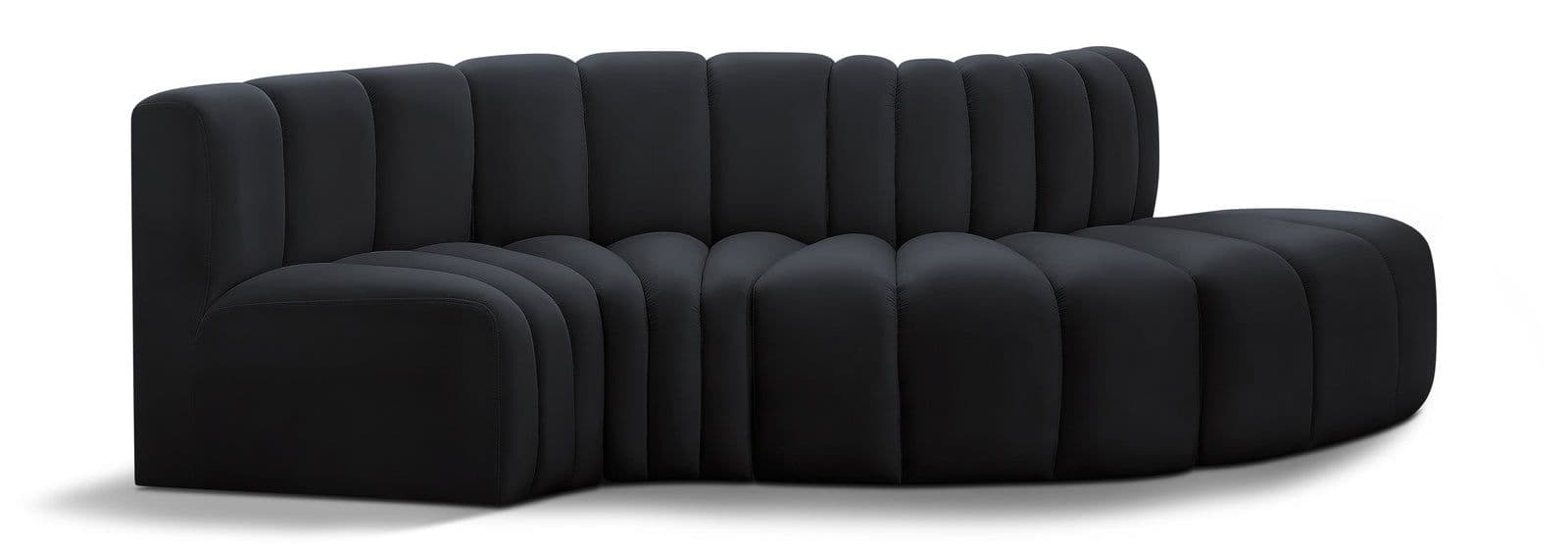 Yara 104" Velvet Upholstered Sectional, 4-Piece
