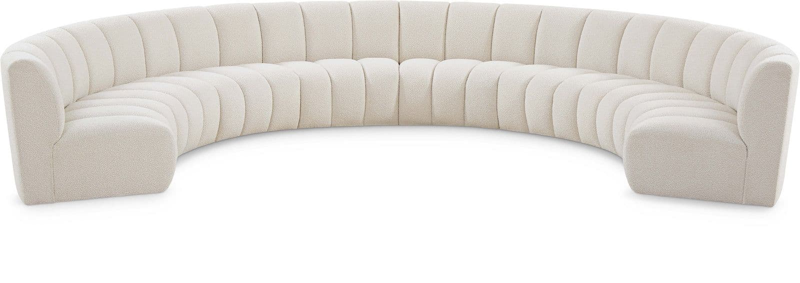 Isolde 178" Cream Boucle Fabric Upholstered Sectional, 8-Piece