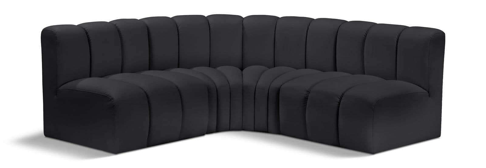 Yara 103" Vegan Leather Upholstered Sectional, 4-Piece