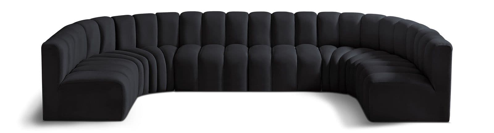 Yara 150" Velvet Upholstered Sectional, 8-Piece
