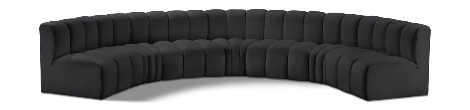 Yara 162" Vegan Leather Upholstered Sectional, 7-Piece