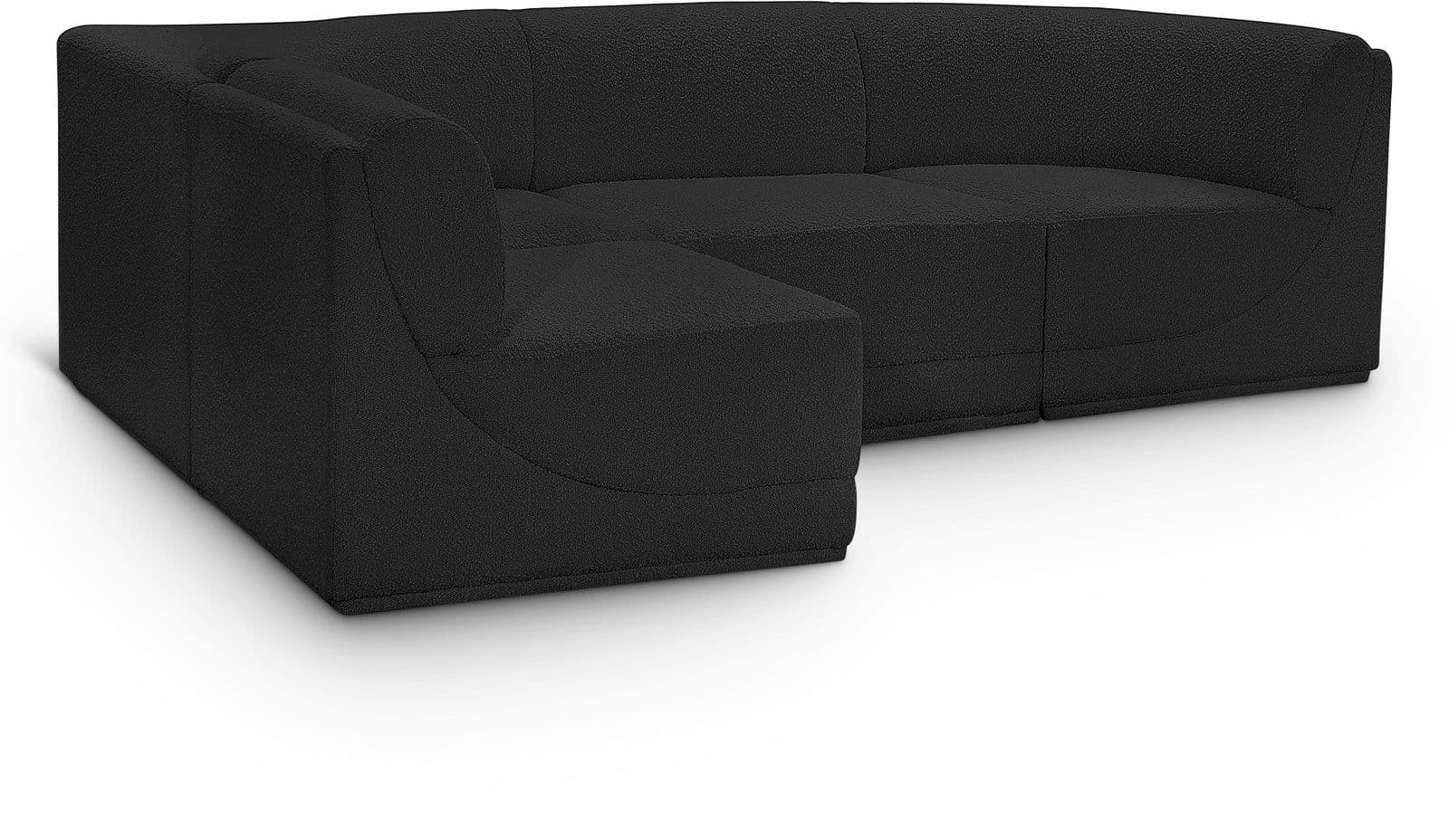 Harlow 98" Boucle Fabric Upholstered Sectional, 4-Piece