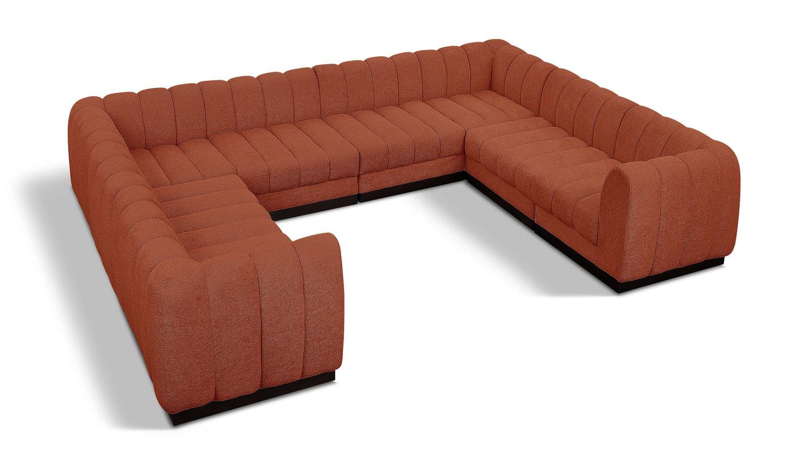 Opal 133" Chenille Fabric Upholstered Sectional, 8-Piece
