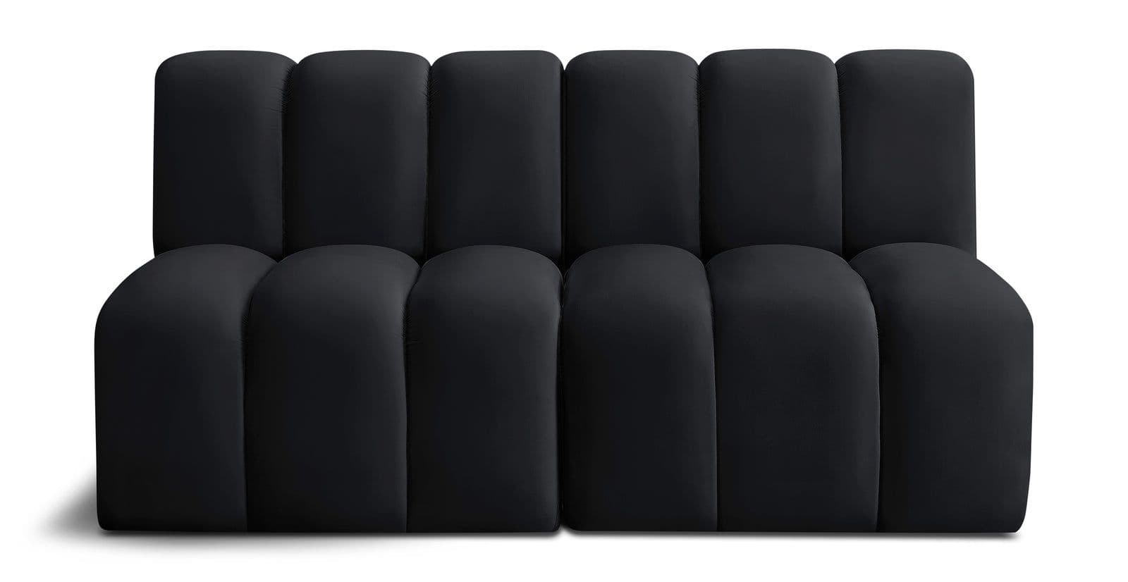 Yara 60" Velvet Upholstered Sectional, 2-Piece