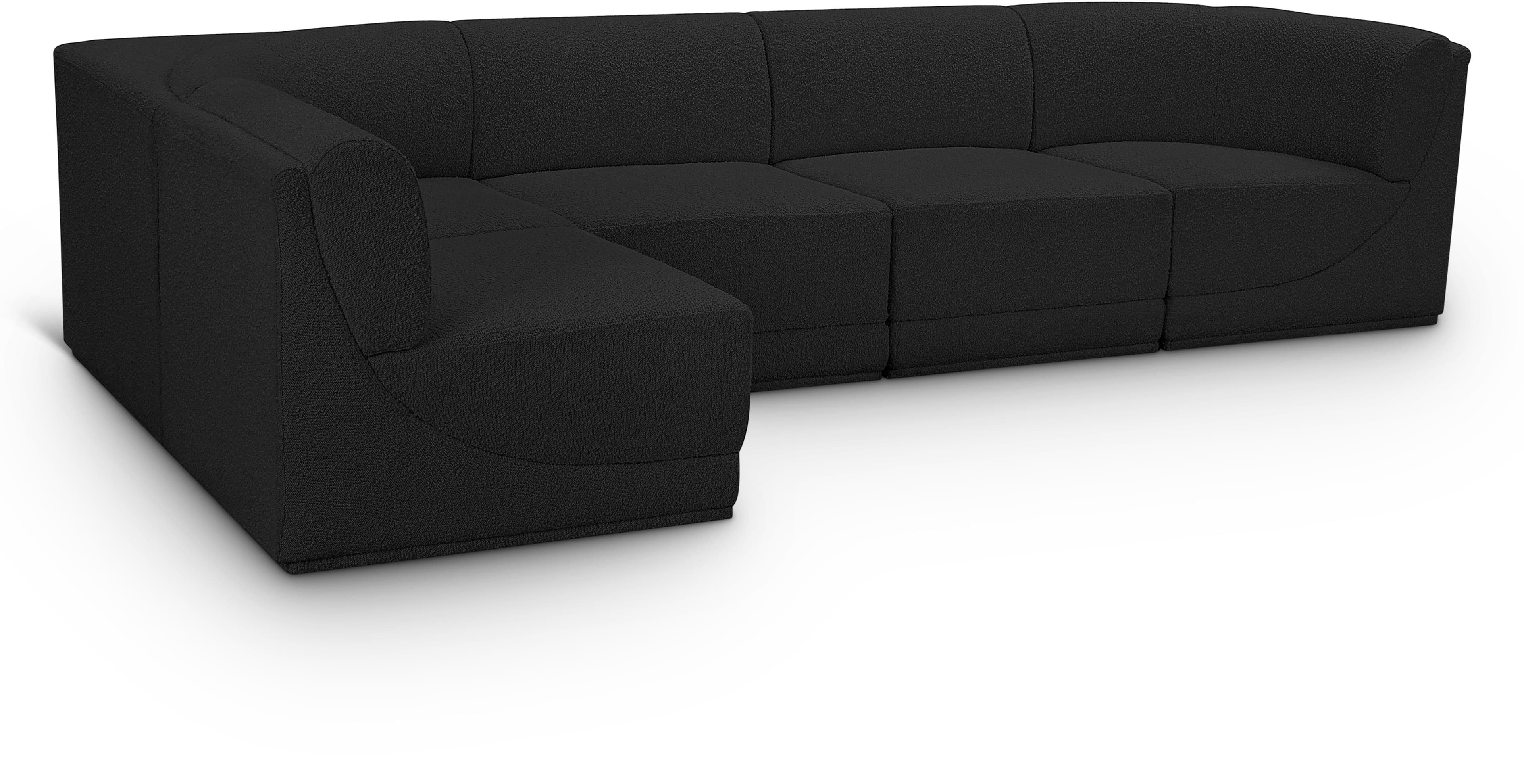 Harlow 128" Boucle Fabric Upholstered Sectional, 5-Piece