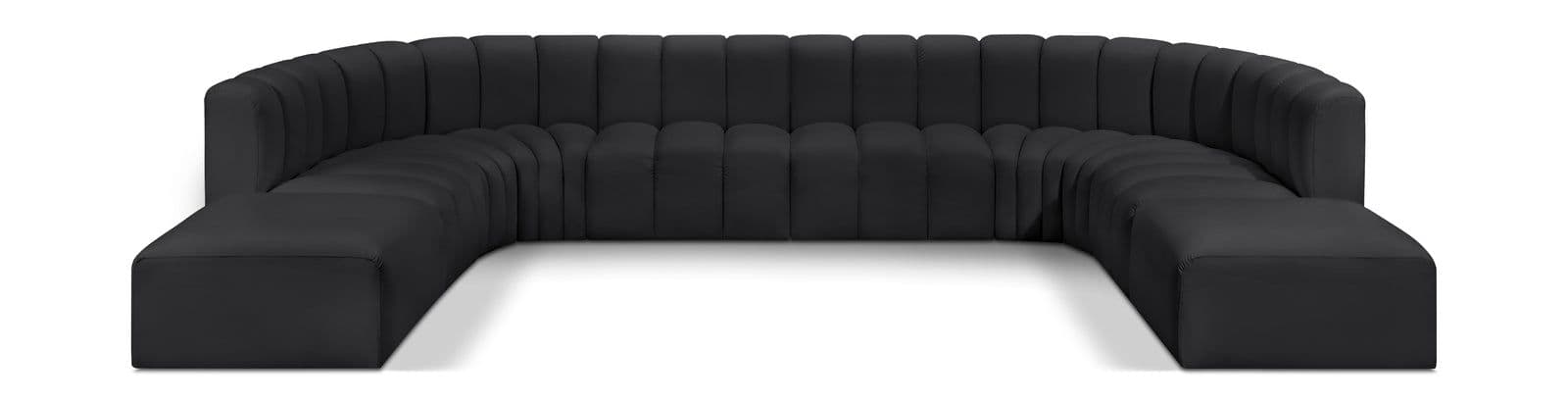 Yara 161" Vegan Leather Upholstered Sectional, 10-Piece